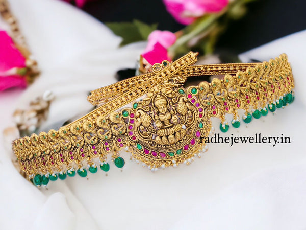 Designer Matte Gold Polish Fancy Style Temple Jewellery Premium