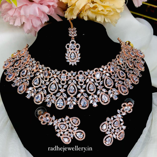 Diamond Necklace Designs Artificial Jewellery Choker Set Gorgeous