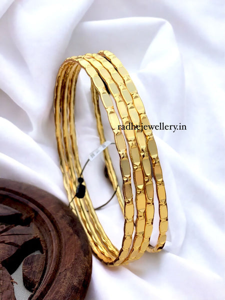 GOLD One Gram Gold Plated Plain Bangles for Women Girls