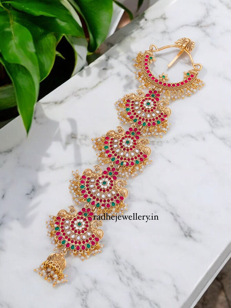 Layered Stones Jada Billa/ Hair Decoration Accessories Wedding Hair Braid  Choti