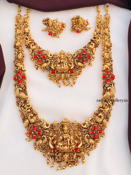 Beautiful Laxmi Design Matte Gold Polish Temple Design Temple