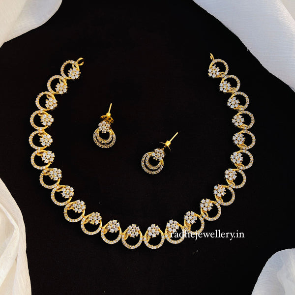 Antique Gold Ad Stone Necklace Design Set