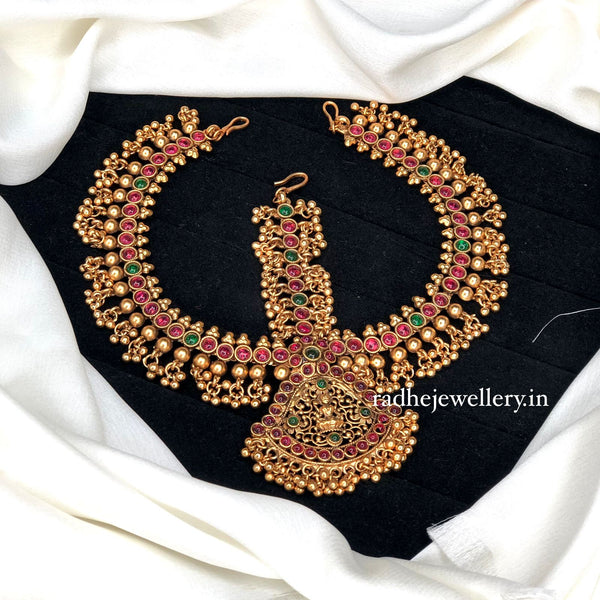 Premium Matte Finish Kemp Stones Laxmi Hair Accessory Damini/Tikka