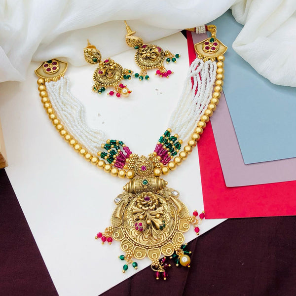Ethnic Rajwadi Necklace Set, with Earrings - Main Image