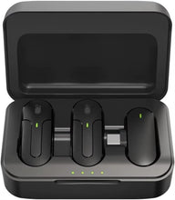 2in1 Wireless Mic with Charging Case - Noise Cancellation Wireless Mic for Youtubers - Wireless Microphone System Compatible with iPhone and Android Plug & Play, Vlog (D156)