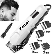 KM-809A White & Black Rechargeable Professional Electric Hair Clipper and Hair Trimmer, 120-Minute Run Time for The Razor