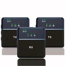 SX9 Wireless Microphone for PC/iPhone, All Smartphones & Camera Collar mic (2 Microphones 1 Receiver) Ultra-Long Life 360 ° Noise Reduction HD Radio Double vlog/Live/Video Recording.