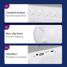 Speaker Lamp Wireless Charger Atmosphere Lamp, G Lamp LED Table Lamp, Bluetooth Speaker, Alarm Clock with Music Sync, (White)