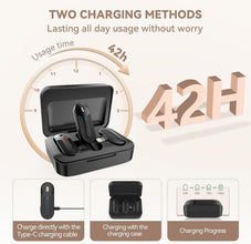 2in1 Wireless Mic with Charging Case - Noise Cancellation Wireless Mic for Youtubers - Wireless Microphone System Compatible with iPhone and Android Plug & Play, Vlog (D156)