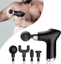 Body Massager Gun with 6-speed, for Pain and Stress Relief with 4 Massage Head, Battery Powered, Black