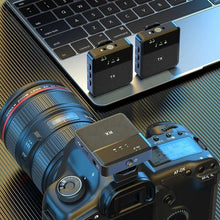 SX9 Wireless Microphone for PC/iPhone, All Smartphones & Camera Collar mic (2 Microphones 1 Receiver) Ultra-Long Life 360 ° Noise Reduction HD Radio Double vlog/Live/Video Recording.