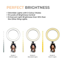 Portable LED Ring Light with 3 Color Modes Dimmable Lighting