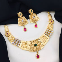 Designer Gold Tone Ethnic Necklace Set with Earrings