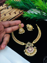 Traditional Gold Plated Kundan Pearl Choker Necklace Set With Earrings