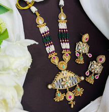 Traditional Pearl Beaded Antique Choker Necklace Set with Kundan Stones & Jhumka Earrings