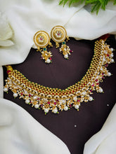 Royal Kundan Pearl Bridal Choker Necklace Set with Statement Earrings