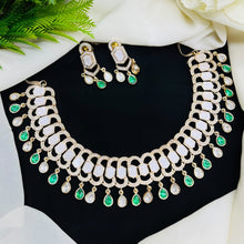 Premium White Kundan AD Necklace Set with Earrings