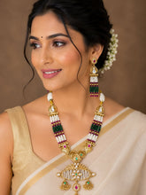 Traditional Pearl Beaded Antique Choker Necklace Set with Kundan Stones & Jhumka Earrings