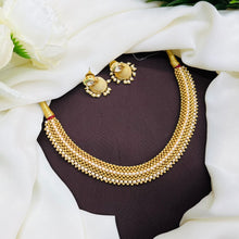 Classic Pearl Beaded Choker Necklace Set with Jhumka Earrings