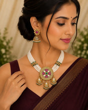 Royal Kundan Pearl Beaded Choker Necklace Set with Earrings