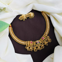 Traditional Antique Gold Jhumka Choker Necklace Set