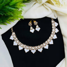 Elegant White Stone Statement Necklace Set