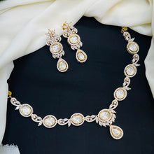 Elegant White Stone Statement Necklace Set