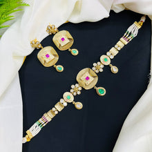 Elegant Kundan Beaded Necklace & Earrings Set
