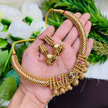 Traditional Antique Gold Jhumka Choker Necklace Set