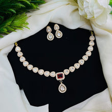 Elegant White Stone Statement Necklace Set
