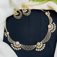 Premium AD Stone Designer Necklace Set with Earrings