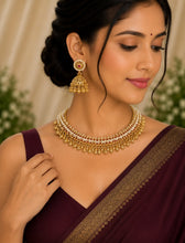 Traditional Antique Gold Lakshmi Coin Choker Necklace Set with Jhumka Earrings (Copy)