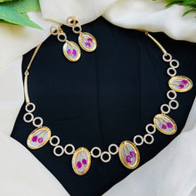 Premium Designer AD Pendant Necklace Set with Earrings