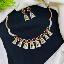 Premium Ruby AD Stone Designer Necklace Set
