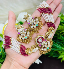 Royal Kundan Pearl Beaded Choker Necklace Set with Earrings