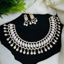 Premium White Kundan AD Necklace Set with Earrings