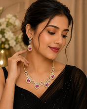 Premium Designer AD Pendant Necklace Set with Earrings