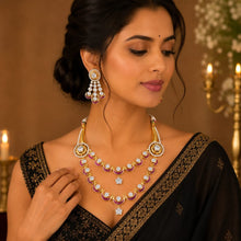 Short Title: Premium Kundan AD Stone Necklace Set