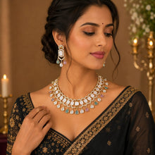 Premium White Kundan AD Necklace Set with Earrings