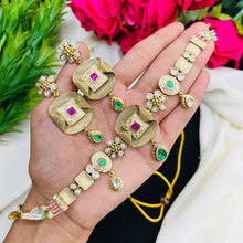 Elegant Kundan Beaded Necklace & Earrings Set