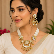 Elegant White Beaded Kundan Choker Set