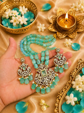 Royal Ruby Victorian Pendant Necklace Set with Earrings