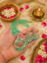 Royal Ruby Victorian Pendant Necklace Set with Earrings