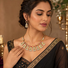 Premium Ruby AD Stone Designer Necklace Set