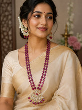 Royal Ruby Victorian Pendant Necklace Set with Earrings