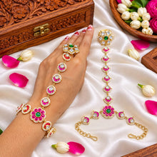 Floral Blossom Jadau Kundan Haath Phool Pair