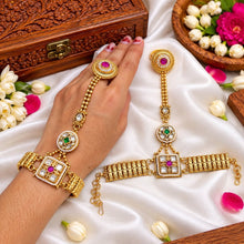 Heritage Medallion Jadau Kundan Haath Phool Pair