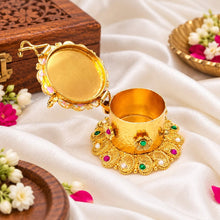 Traditional Gold-Plated Radha Krishna Sindoor Dani