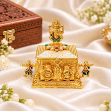 Traditional Gold-Plated Ganesha Palanquin Sindoor Dani