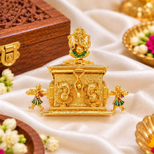 Traditional Gold-Plated Ganesha Palanquin Sindoor Dani